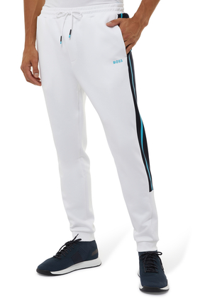 Cotton-Blend Tracksuit Bottoms with Side Stripes